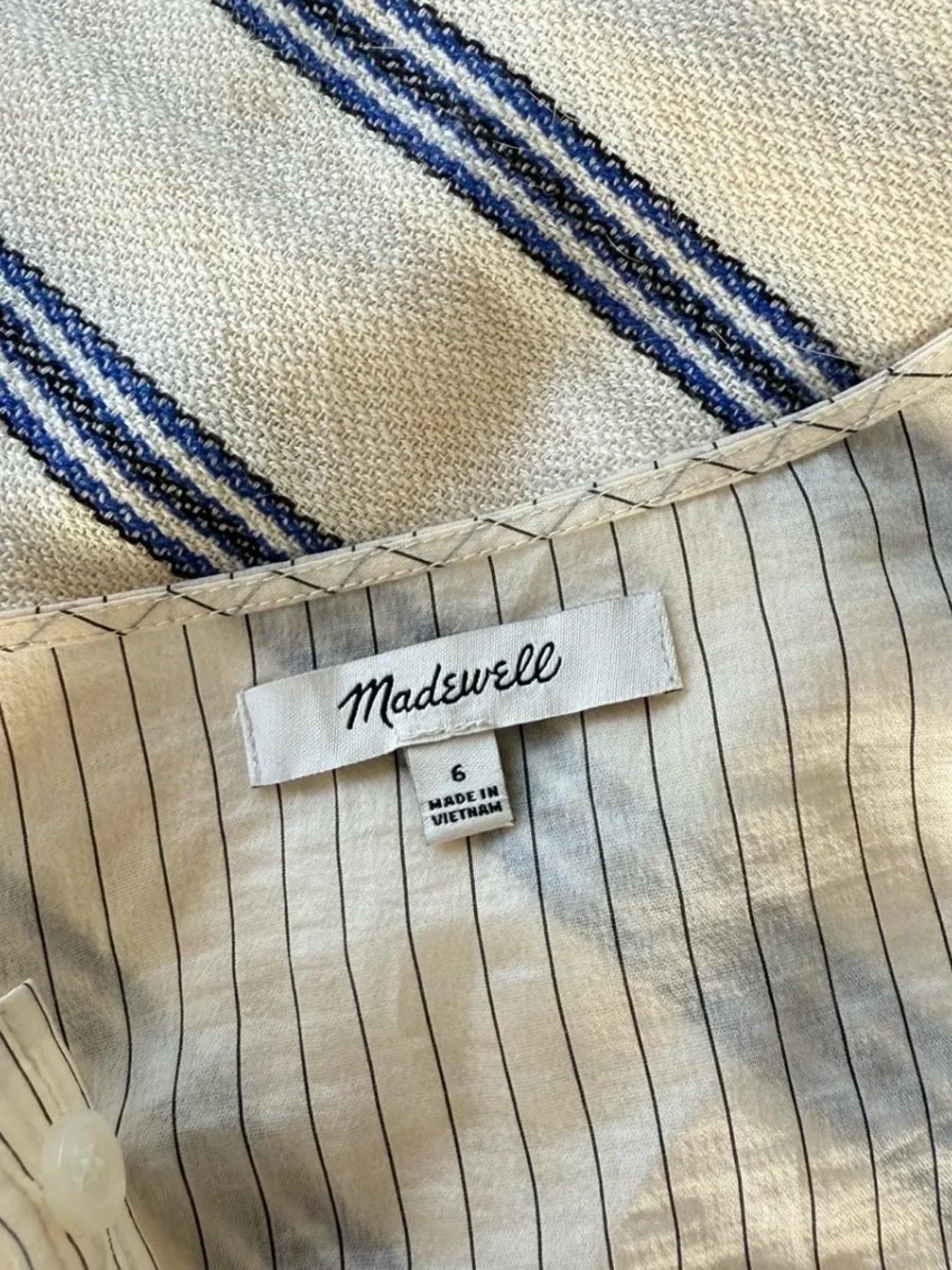 Madewell pinstripe button
